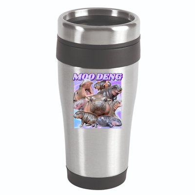 Moo Deng Meme Hippo 16oz Travel Tumbler