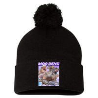 Moo Deng Meme Hippo Pom Pom 12in Knit Beanie