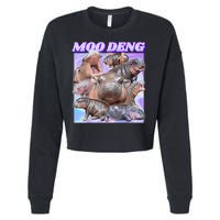 Moo Deng Meme Hippo Cropped Pullover Crew