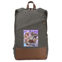Moo Deng Meme Hippo Cotton Canvas Backpack