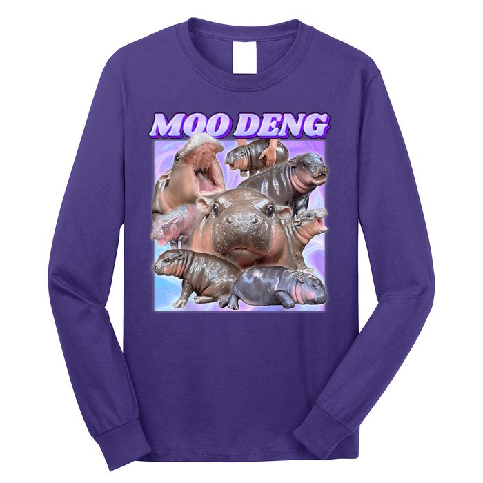 Moo Deng Meme Hippo Long Sleeve Shirt