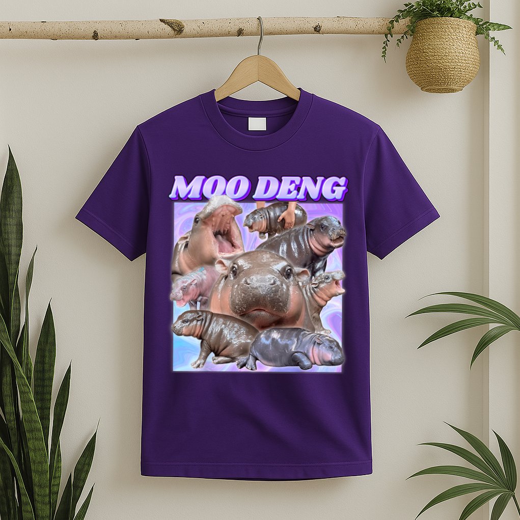 Moo Deng Meme Hippo T-Shirt