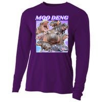 Moo Deng Meme Hippo Cooling Performance Long Sleeve Crew