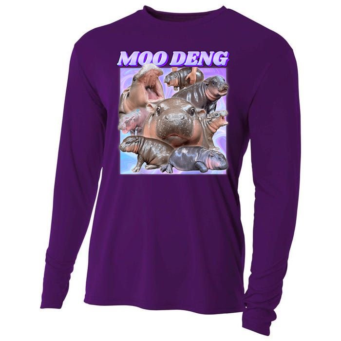 Moo Deng Meme Hippo Cooling Performance Long Sleeve Crew