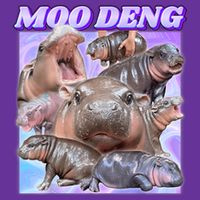 Moo Deng Meme Hippo Poster