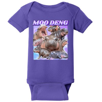 Moo Deng Meme Hippo Baby Bodysuit