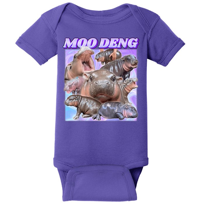 Moo Deng Meme Hippo Baby Bodysuit