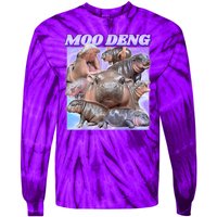 Moo Deng Meme Hippo Tie-Dye Long Sleeve Shirt