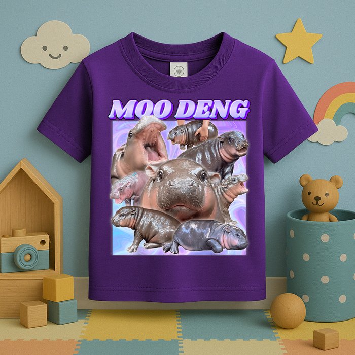 Moo Deng Meme Hippo Toddler T-Shirt