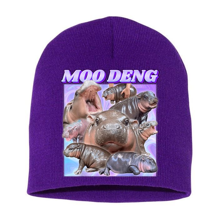 Moo Deng Meme Hippo Short Acrylic Beanie