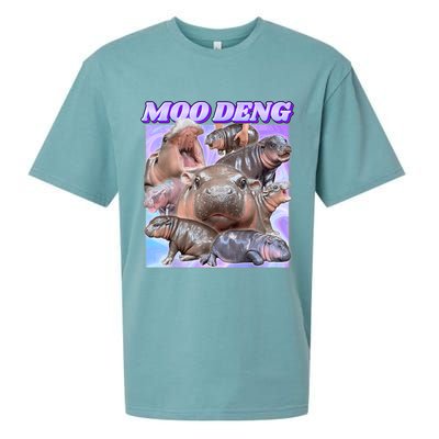 Moo Deng Meme Hippo Sueded Cloud Jersey T-Shirt
