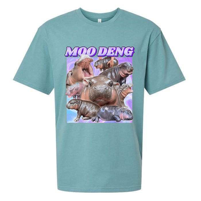 Moo Deng Meme Hippo Sueded Cloud Jersey T-Shirt