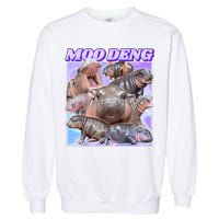 Moo Deng Meme Hippo Garment-Dyed Sweatshirt