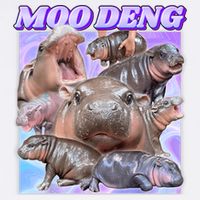 Moo Deng Meme Hippo Garment-Dyed Sweatshirt