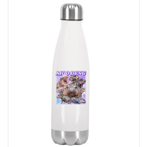 Moo Deng Meme Hippo Stainless Steel Insulated Water Bottle