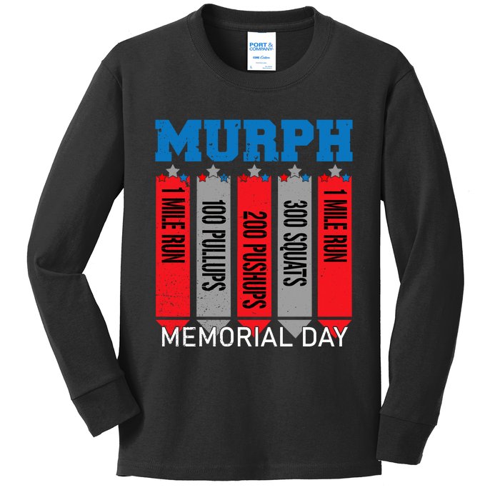 Memorial Day Murph Wod Workout Cross Fitness Fun Gift Kids Long Sleeve Shirt