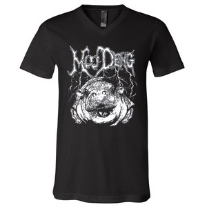 Moo Deng Metal V-Neck T-Shirt