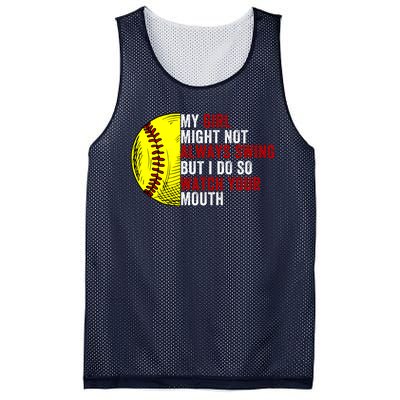 My Daughter Might Not Always Swing But I Do So Watch Your Mouth Softball Player Mesh Reversible Basketball Jersey Tank