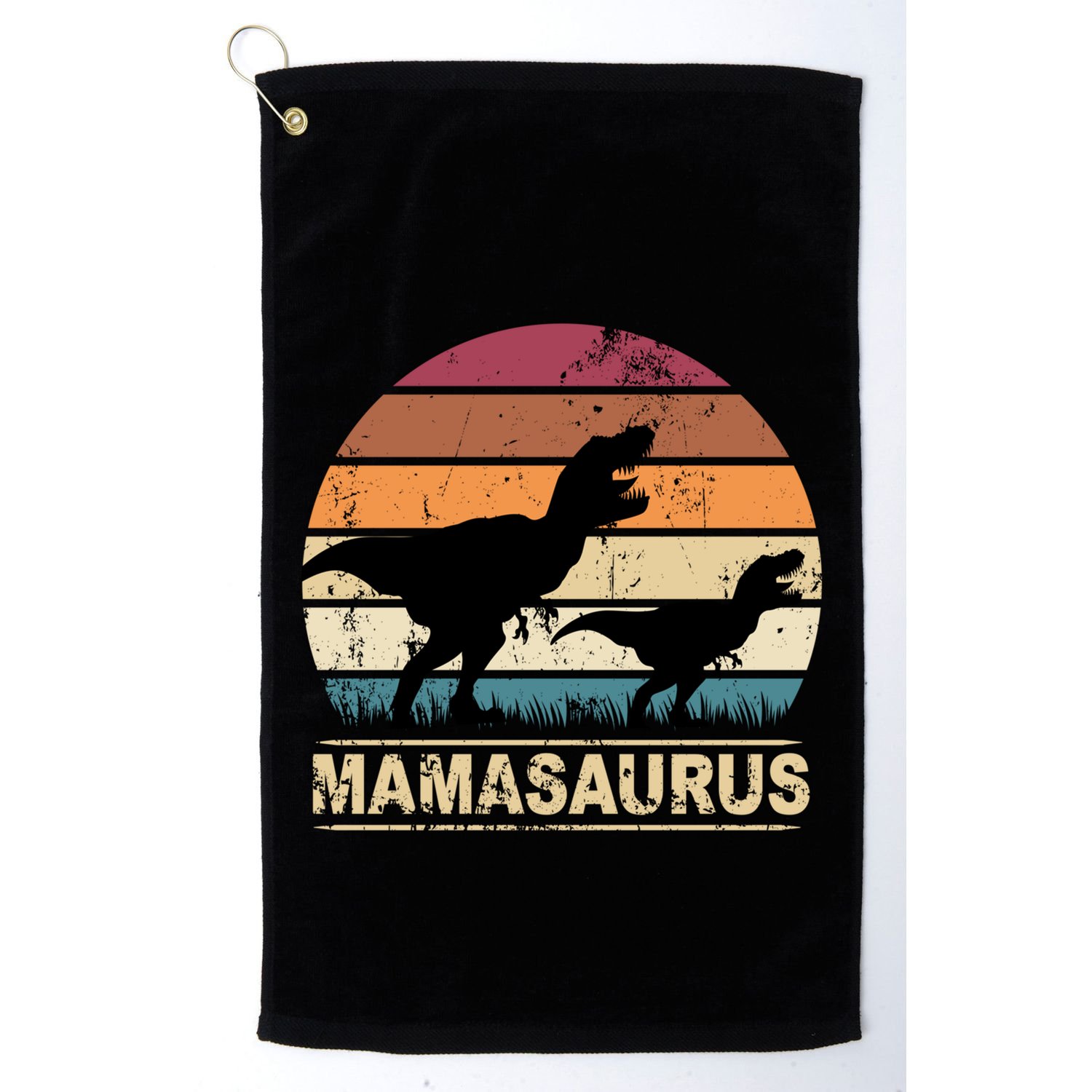 Mamasaurus Dinosaurus Mama Dino Sunset Trex Dinosaur Gift Golf Towel