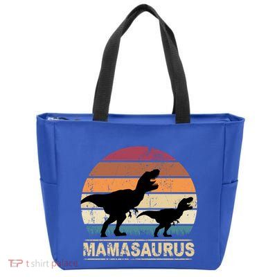 Mamasaurus Dinosaurus Mama Dino Sunset Trex Dinosaur Gift Zip Tote Bag