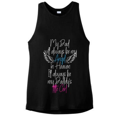 My Dad My Angel In Heaven In Loving Memory Of My Dad Ladies PosiCharge Tri-Blend Wicking Tank