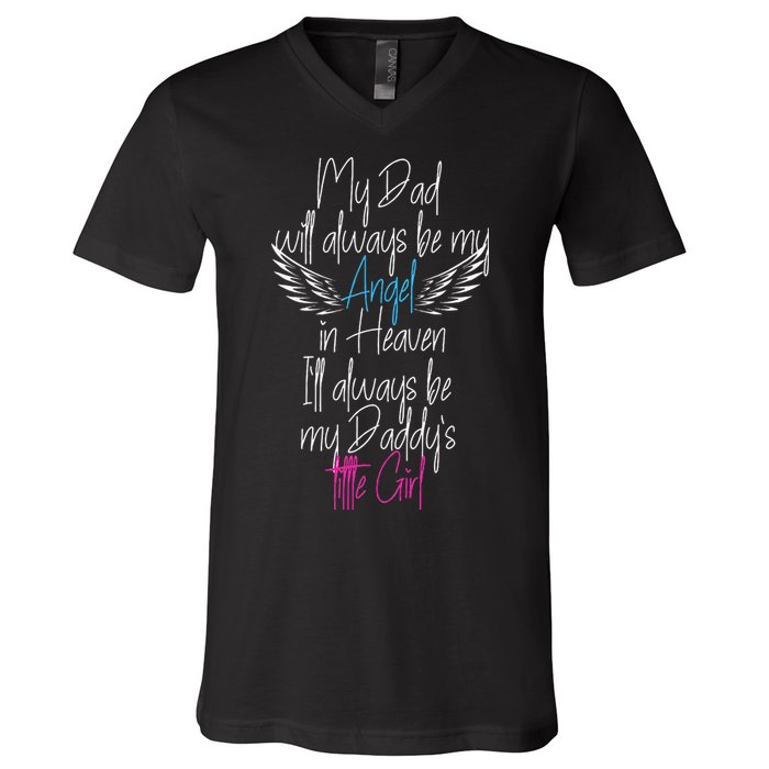 My Dad My Angel In Heaven In Loving Memory Of My Dad V-Neck T-Shirt