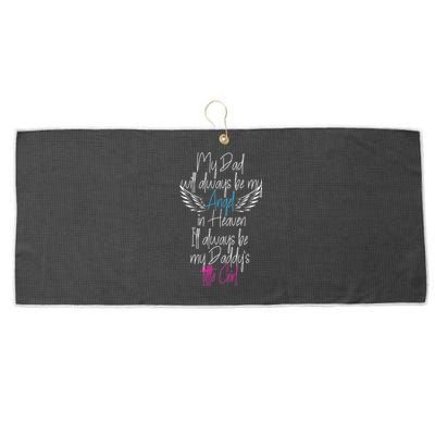 My Dad My Angel In Heaven In Loving Memory Of My Dad Large Microfiber Waffle Golf Towel
