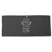 My Dad My Angel In Heaven In Loving Memory Of My Dad Large Microfiber Waffle Golf Towel