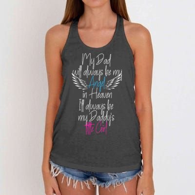 My Dad My Angel In Heaven In Loving Memory Of My Dad Women's Knotted Racerback Tank