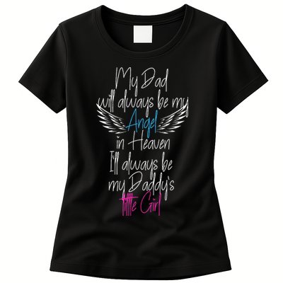 My Dad My Angel In Heaven In Loving Memory Of My Dad Womens T-Shirt