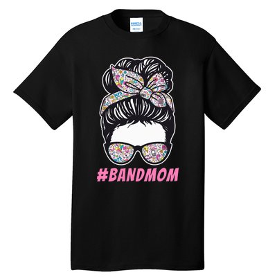 Mother's day Messy Hair Woman Bun Band Mom Funny Tall T-Shirt