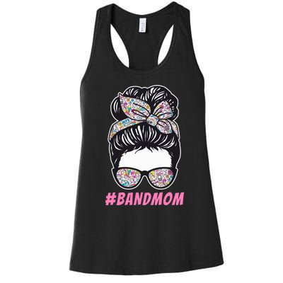 Mother's day Messy Hair Woman Bun Band Mom Funny Women's Racerback Tank