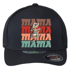 Mothers Day Mama Lightning Rose Pattern Flexfit Unipanel Trucker Cap