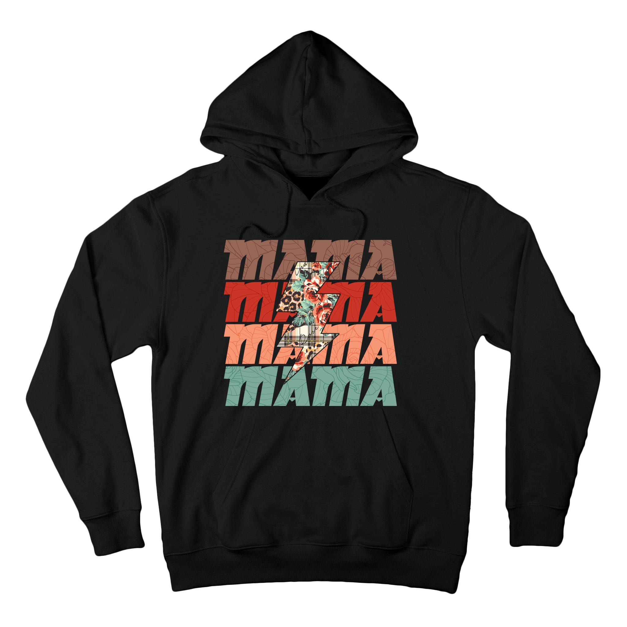 Mothers Day Mama Lightning Rose Pattern Tall Hoodie