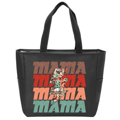 Mothers Day Mama Lightning Rose Pattern Zip Tote Bag