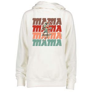 Mothers Day Mama Lightning Rose Pattern Womens Funnel Neck Pullover Hood