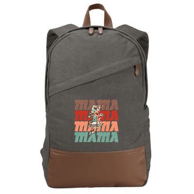 Mothers Day Mama Lightning Rose Pattern Cotton Canvas Backpack