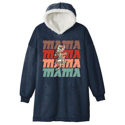 Mothers Day Mama Lightning Rose Pattern Hooded Wearable Blanket