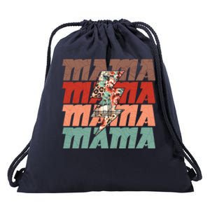 Mothers Day Mama Lightning Rose Pattern Drawstring Bag