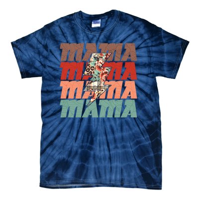 Mothers Day Mama Lightning Rose Pattern Tie-Dye T-Shirt