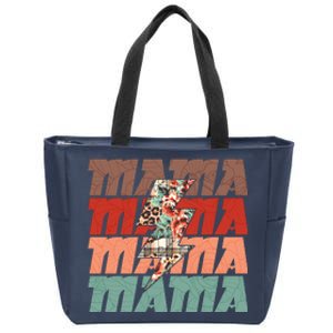 Mothers Day Mama Lightning Rose Pattern Zip Tote Bag