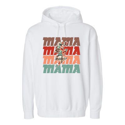 Mothers Day Mama Lightning Rose Pattern Garment-Dyed Fleece Hoodie