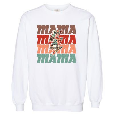 Mothers Day Mama Lightning Rose Pattern Garment-Dyed Sweatshirt