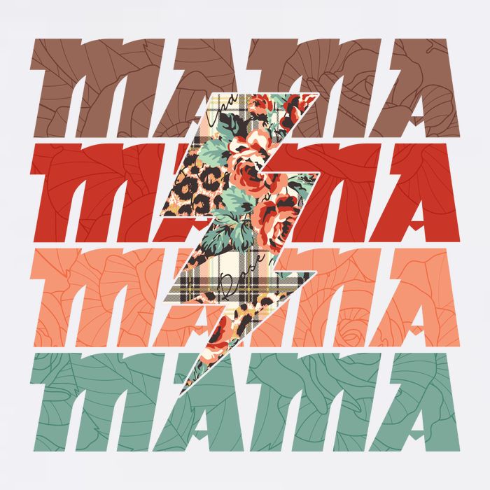 Mothers Day Mama Lightning Rose Pattern Garment-Dyed Heavyweight T-Shirt