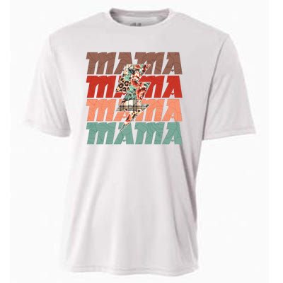 Mothers Day Mama Lightning Rose Pattern Cooling Performance Crew T-Shirt