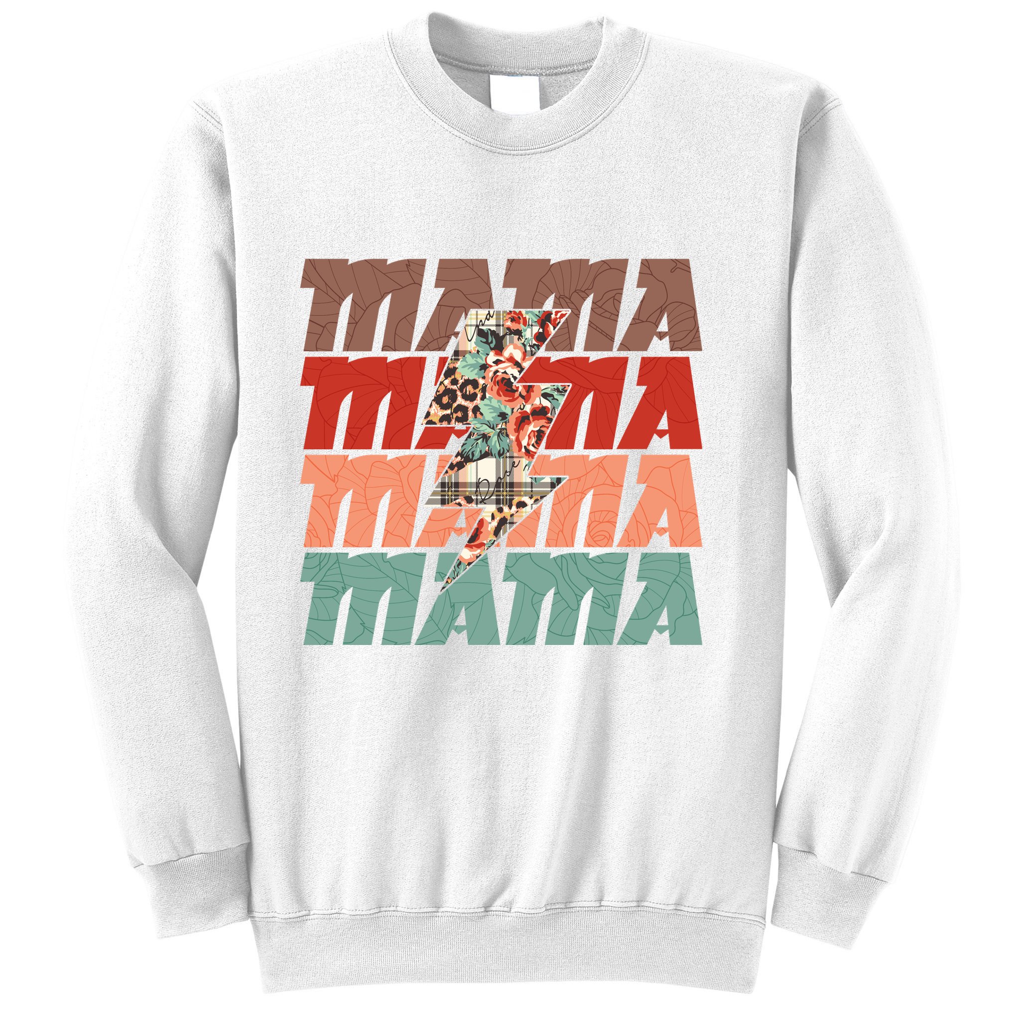 Mothers Day Mama Lightning Rose Pattern Sweatshirt