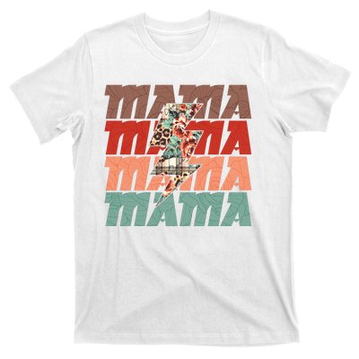 Mothers Day Mama Lightning Rose Pattern T-Shirt