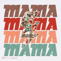 Mothers Day Mama Lightning Rose Pattern T-Shirt