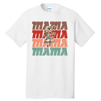 Mothers Day Mama Lightning Rose Pattern Tall T-Shirt