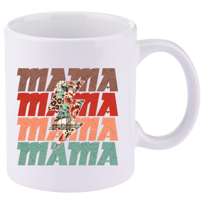 Mothers Day Mama Lightning Rose Pattern 11oz C Handle Ceramic Mug